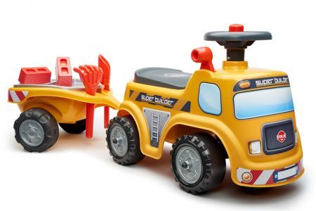 FALK - Super Builder ride-on s otevíracím sedadlem, volant s klaksonem