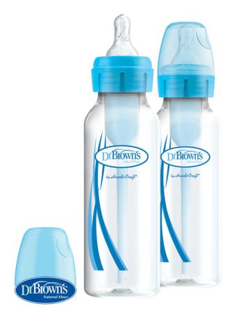 DRBROWNS DR.BROWN'S Láhev antikolik Options+ úzká 2x250 ml plast, modrá
