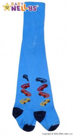 Bavlněné punčocháče Baby Nellys ® - 4 autička sv. modré, 62-74 (3-9m)