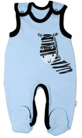 Kojenecké bavlněné dupačky Baby Nellys, Zebra - modré, vel. 68, 68 (3-6m)