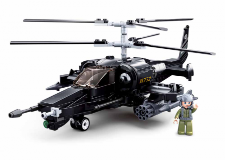 Sluban Model Bricks M38-B0752 Bojový vrtulník Ka-50 Black Shark