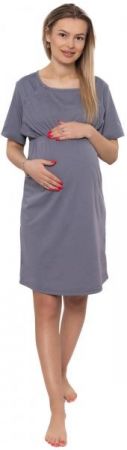 Be MaaMaa Dámská těhotenská/kojící noční košile Luna, šedá, vel. XL, XL (42)