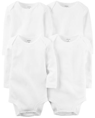 CARTERS CARTER'S Body dlouhý rukáv White neutrál LBB 4 ks 3m, vel. 62