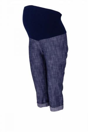 Be MaaMaa Těhotenské 3/4 kalhoty s elastickým pásem - granát/melírované, vel. XL, XL (42)