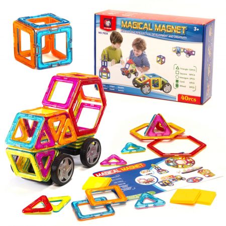 Ikonka Barevné magnetické bloky MAGICAL MAGNET 40 ks