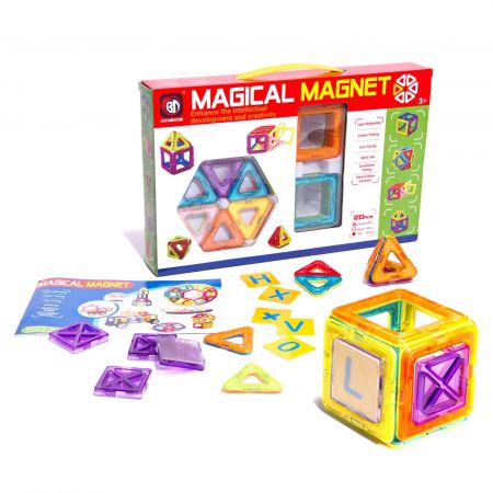 Ikonka Barevné magnetické bloky MAGICAL MAGNET 20 ks