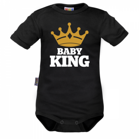 Body krátký rukáv Dejna Baby King - černé, vel. 74, 74 (6-9m)