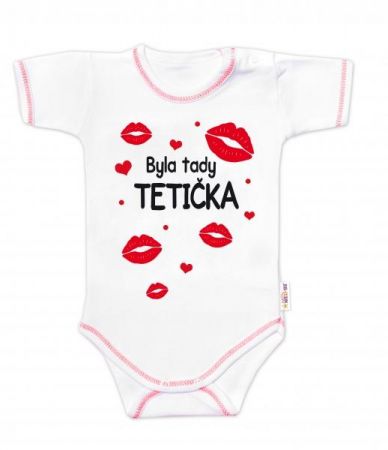 Body krátký rukáv s vtipným textem Baby Nellys, Byla tady tetička, vel. 86, 86 (12-18m)