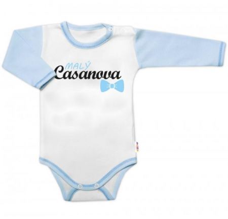 Body dl. rukáv s vtip. textem Baby Nellys, Malý Casanova, kluk, vel. 86, 86 (12-18m)