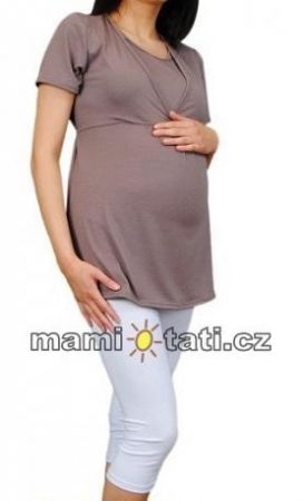 Nellys Be MaaMaa Těhotenské barevné legíny 3/4 délky - bílá, vel. XL, XL (42)