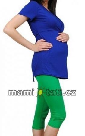Nellys Be MaaMaa Těhotenské barevné legíny 3/4 délky - zelená, vel. XL, XL (42)