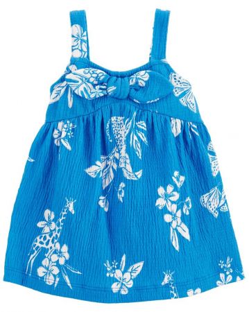 CARTERS CARTER'S Šaty Blue Floral holka 6m