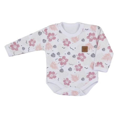 Kojenecké body s dlouhým rukávem Koala Flowers Růžová 80 (9-12m)