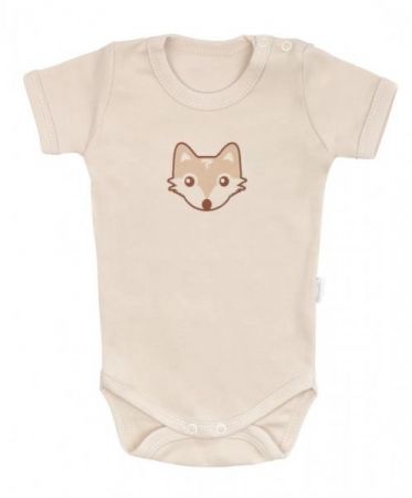 Mamatti Dětské body kr. rukáv, Baby Fox - béžová, vel. 86, 86 (12-18m)