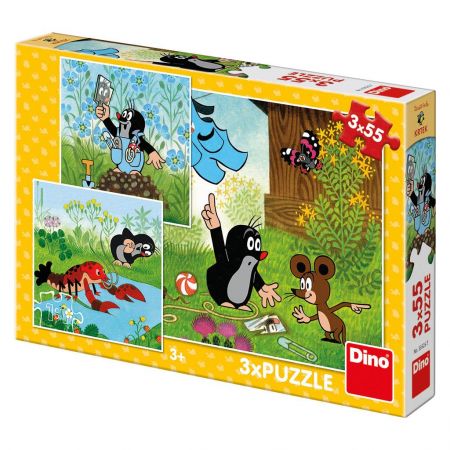 Dino Puzzle Krteček a kalhotky 3x55 dílků