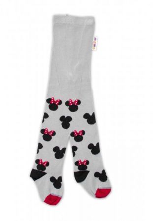Baby Nellys Dětské punčocháče bavlněné, Minnie Mouse - šedé, vel. 80/86, 80-86 (12-18m)
