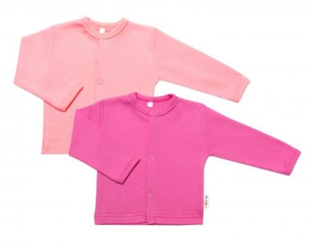 Baby Nellys Sada 2 bavlněných košilek, Basic Pastel, růžová/meruňková, vel. 74, 74 (6-9m)