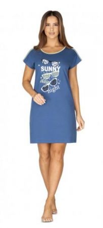 NELLYS Regina Dámská noční košile Sunny day night, tmavě modrá, vel. XL, XL (42)