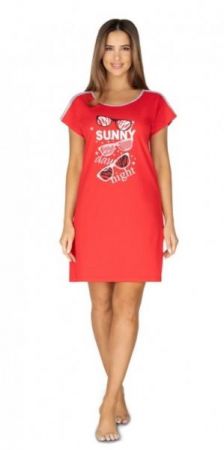 NELLYS Regina Dámská noční košile Sunny day night, červená, vel. XXL, XXL (44)