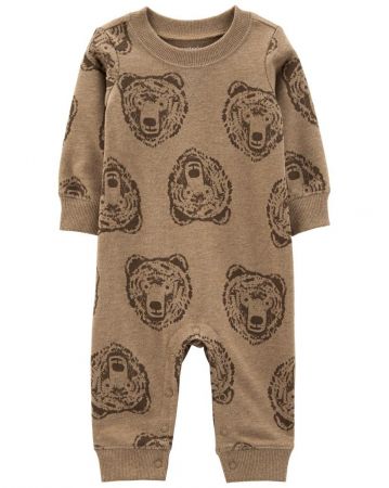 CARTERS CARTER'S Overal bez nožiček Brown Bear chlapec NB/ vel. 56