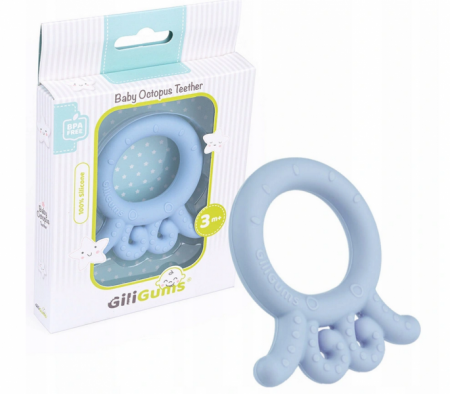 GiliGums Dětské silikonové kousátko Baby Octopus Teether, 3m