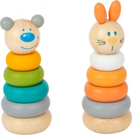 Small foot by Legler Small Foot Nasazovací věž pastelová 1 ks medvěd