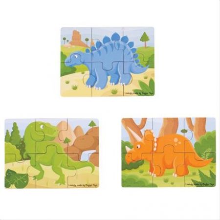 Bigjigs Toys Puzzle 3v1 dinosauři