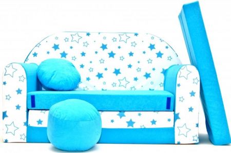 Rozkládací dětská pohovka Nellys ® 85R - Magic stars - modré