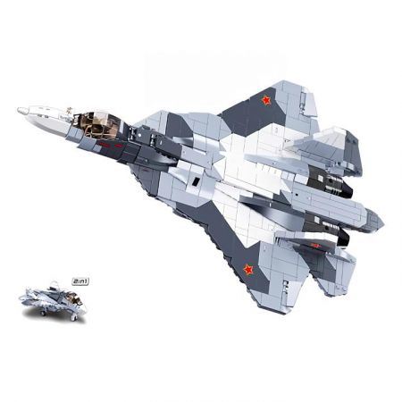 Sluban Model Bricks M38-B0986 Proudový stíhací letoun Su-57 2 v 1