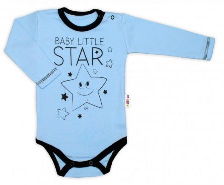 Baby Nellys Body dlouhý rukáv, modré, Baby Little Star, vel. 56, 56 (1-2m)