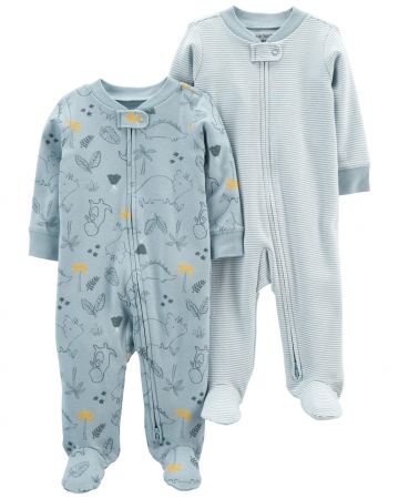 CARTERS CARTER'S Overal na zip Sleep&Plays Blue Dino chlapec LBB 2ks PRE, vel. 46