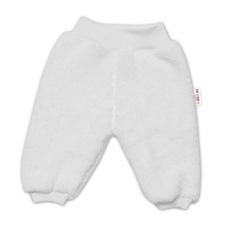 Baby Nellys Kojenecké chlupáčkové tepláčky Cute Bunny - bílá, vel. 80, 80 (9-12m)