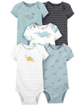 CARTERS CARTER'S Body krátký rukáv Blue Dino chlapec LBB 5ks NB