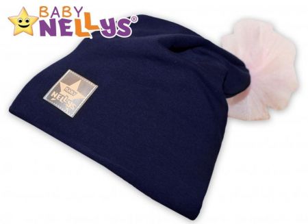 Bavlněná čepička Tutu květinka Baby Nellys ® - granátová, 48-52, 104 (3-4r)