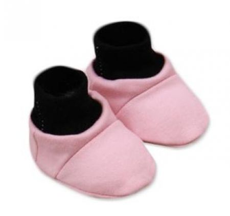 Baby Nellys Botičky/ponožtičky, Little princess bavlna - růžovo/černé, 56-68 (0-6 m)
