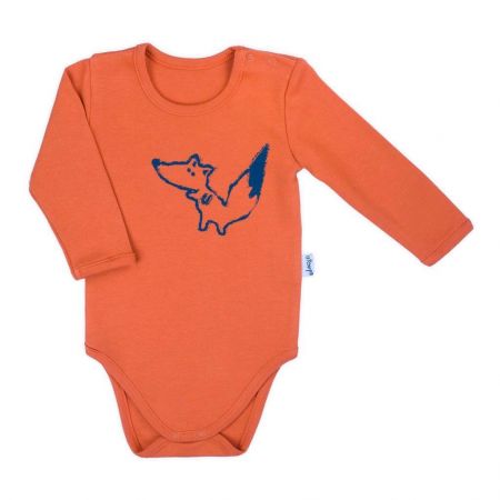 Kojenecké body s dlouhým rukávem Nicol Fox Club oranžové Oranžová 80 (9-12m)