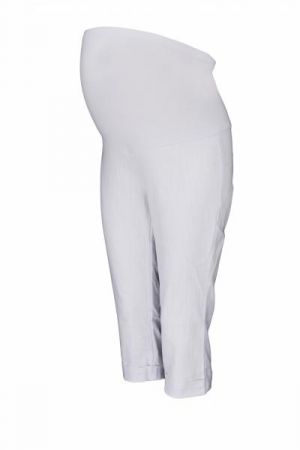 Be MaaMaa Těhotenské 3/4 kalhoty s elastickým pásem - bílé, vel. XL, XL (42)