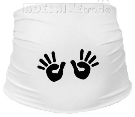 Mamitati Těhotenský pás s ručičkami, vel. L/XL - bílý, L/XL