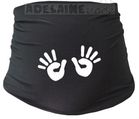 Mamitati Těhotenský pás s ručičkami, vel. L/XL - černý, L/XL