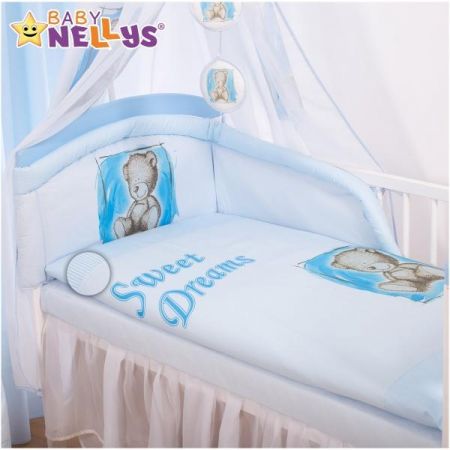 Baby Nellys Mantinel s povlečením Sweet Dreams by Teddy - modrý, 120x90