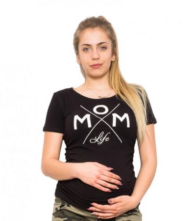 Be MaaMaa Těhotenské triko Mom Life - černá, vel. XL, XL (42)