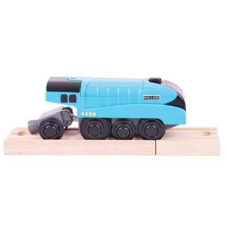 Bigjigs Rail Elektrická lokomotiva Mallard modrá