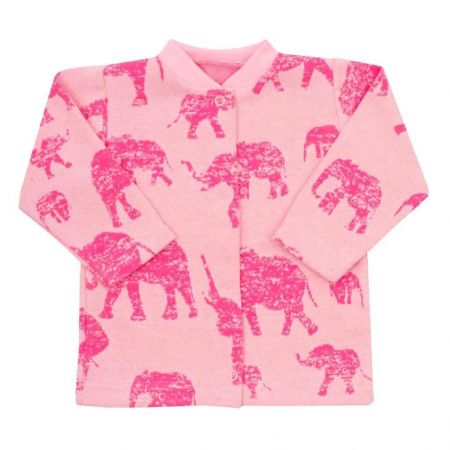 Kojenecký kabátek Baby Service Sloni růžový Růžová 74 (6-9m)