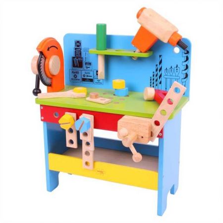 Bigjigs Toys Pracovní ponk modrý