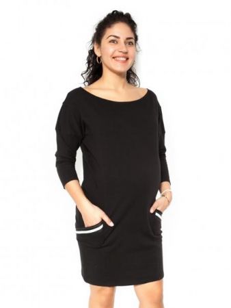 Be MaaMaa Těhotenská šaty Bibi - černé - L, L (40)