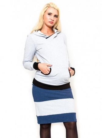 Těhotenská sukně Be MaaMaa - LORA jeans/sv. šedé, XS (32-34)