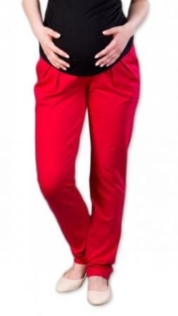 Těhotenské kalhoty/tepláky Gregx, Awan s kapsami - červené, XS (32-34)