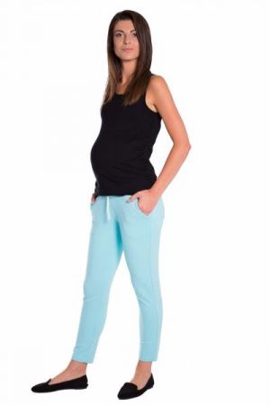 Be MaaMaa Těhotenské 3/4 kalhoty s odparátelným pásem - mátové, vel. M, M (38)