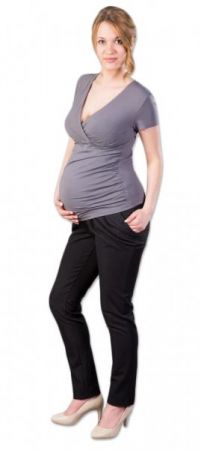 Těhotenské kalhoty Gregx, Kofri - černé, XS (32-34)