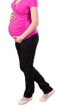 Těhotenské kalhoty/tepláky Gregx, Awan s kapsami - černé, XS (32-34)